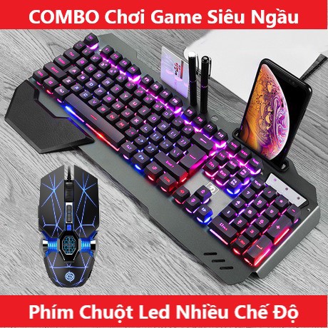 COMBO GAME PC Laptop Bộ Bàn Phím Gaming K618 Và Chuột V8 Led RGB Cực Đẹp Cao Cấp