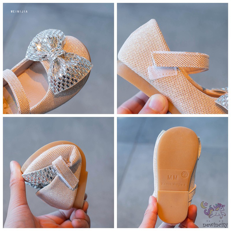 Giày búp bê đính đá phong cách Hàn Quốc dành cho bé gái