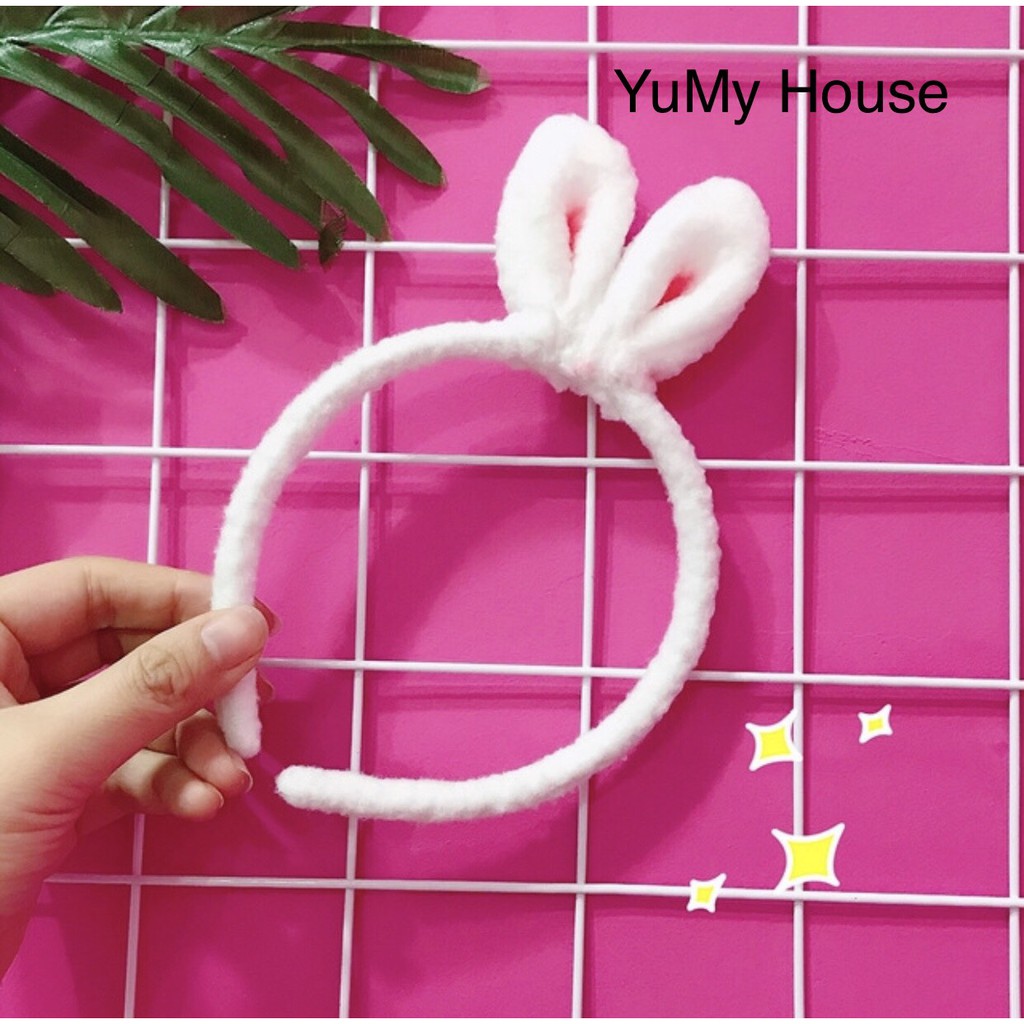 Cài Tóc, Băng Đô Tai Thỏ Trắng Dễ Thương, Phong Cách Hàn Quốc