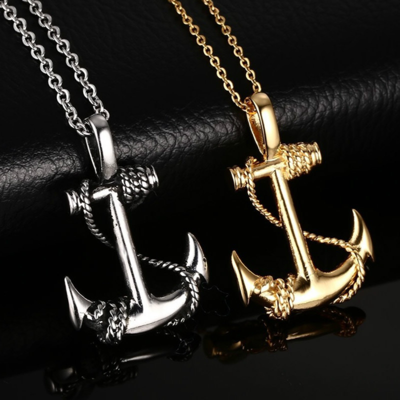 Dây Chuyền Mặt Hình Mỏ Neo Làm Từ Thép Không Gỉ Thời Trang 2020