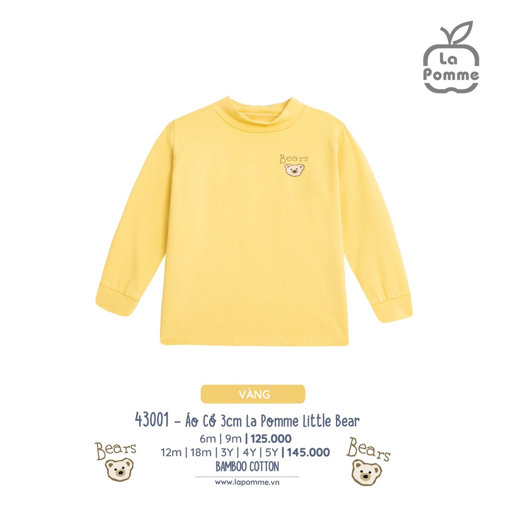 [CHÍNH HÃNG] Áo dài tay trẻ em cổ 3cm Little Bear La Pomme