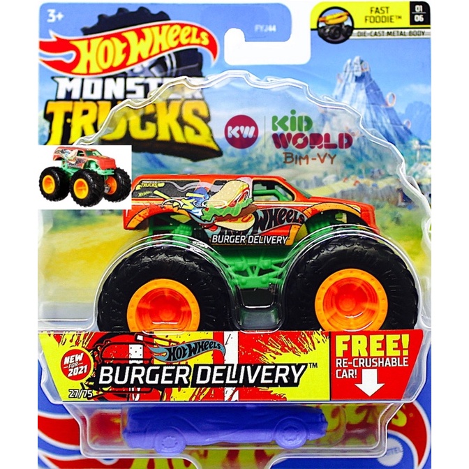 Xe mô hình Hot Wheels Monster Trucks Burger Delivery GTH77.