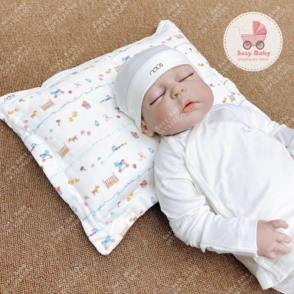 GỐI NOUS BÔNG VẢI XÔ COTTON TỰ NHIÊN MỀM MỊN CHO BÉ