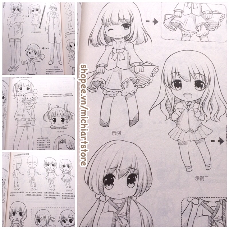 Phi Thường Đơn Giản Q - Artbook vở tranh hướng dẫn kỹ thuật vẽ tranh chibi