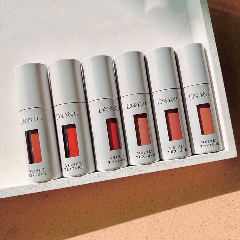 Son Môi Nhung Mịn Kháng Nước Thiết Kế Vỏ Màu Trắng Daimanpu