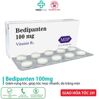 Viên uống, ủ tóc Bedipanten Vitamin B5 100mg hỗ trợ giảm rụng tóc, giảm nhờn