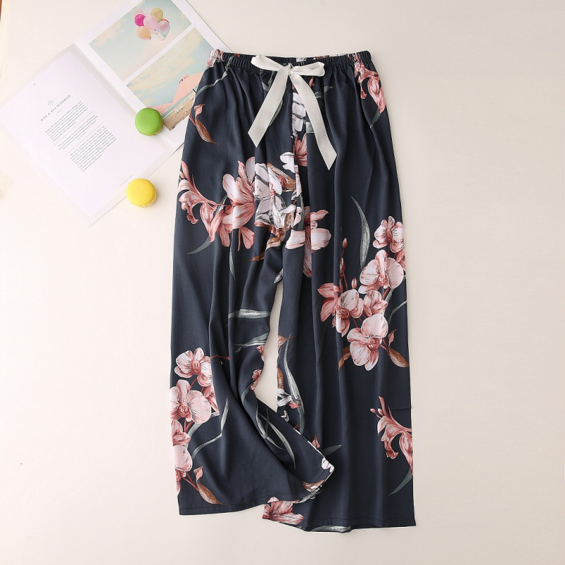 Quần Ngủ Bằng Cotton Lụa Mỏng Ống Rộng Lưng Cao Thời Trang Mùa Hè Thoải Mái Cho Nữ | BigBuy360 - bigbuy360.vn