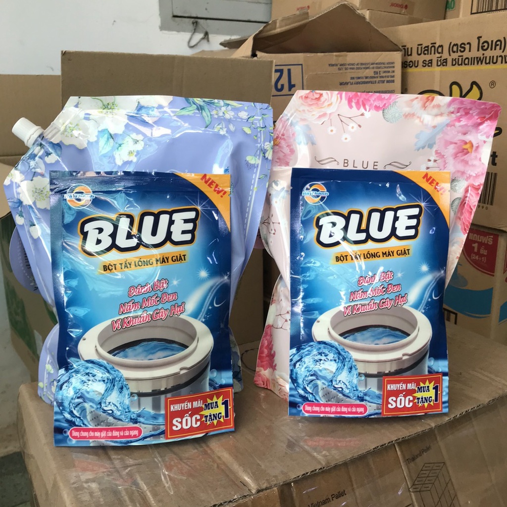 Nước giặt Blue Hàn Quốc hương hoa hồng 2kg khuyến mãi túi tẩy lồng máy giặt