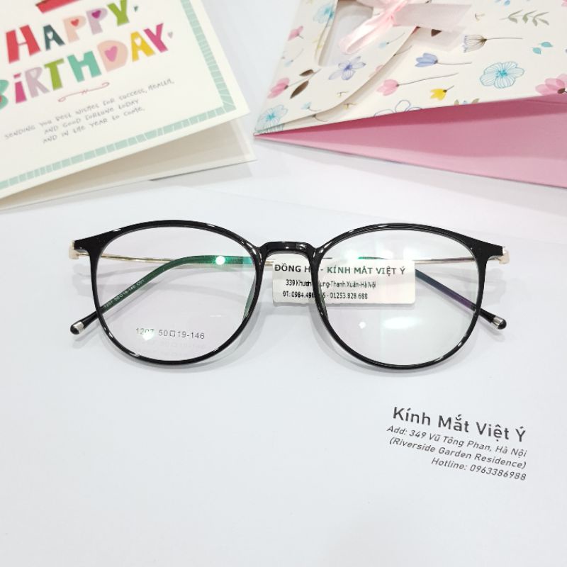 Gọng Kính Cận BBR mã 1207 màu đen + TẶNG HỘP, KHĂN