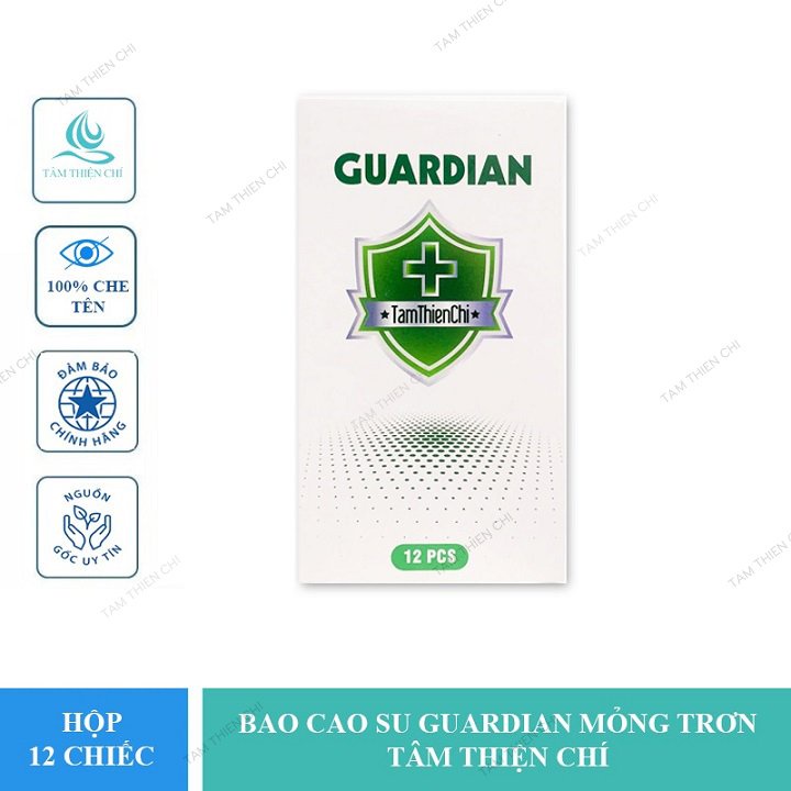 Bao cao su Tâm Thiện Chí GUARDIAN mỏng trơn hộp 12 chiếc