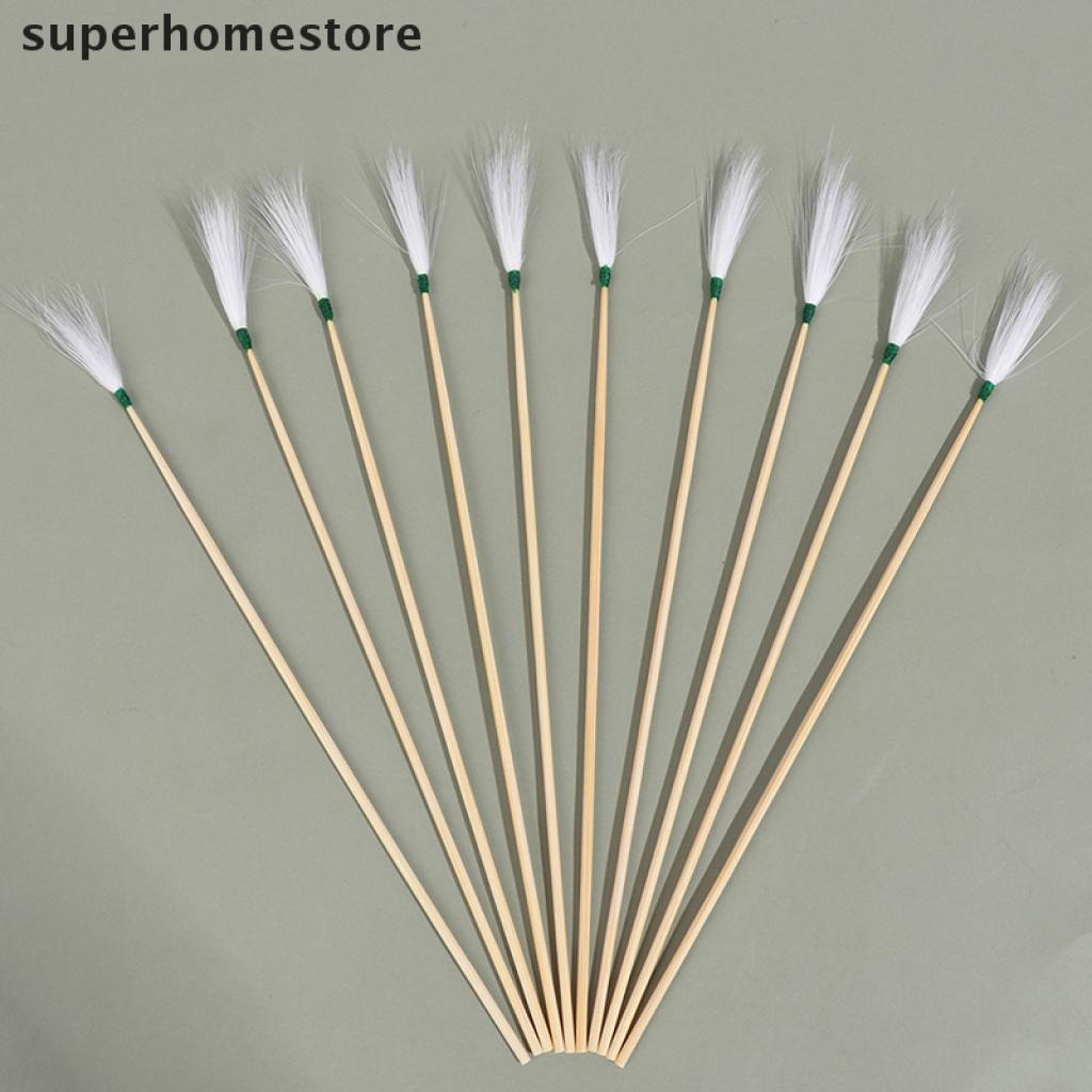 [superhomestore] 10Pcs Bamboo Feather Earpick Wax Remover Curette Ear Dig Spoon Cleaner Stick New Stock