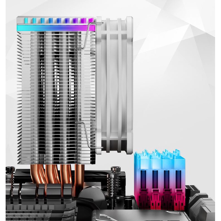 Tản Nhiệt Khí, Fan CPU Jonsbo CR1400 Màu Trắng - Led RGB Đổi Màu Tự Động