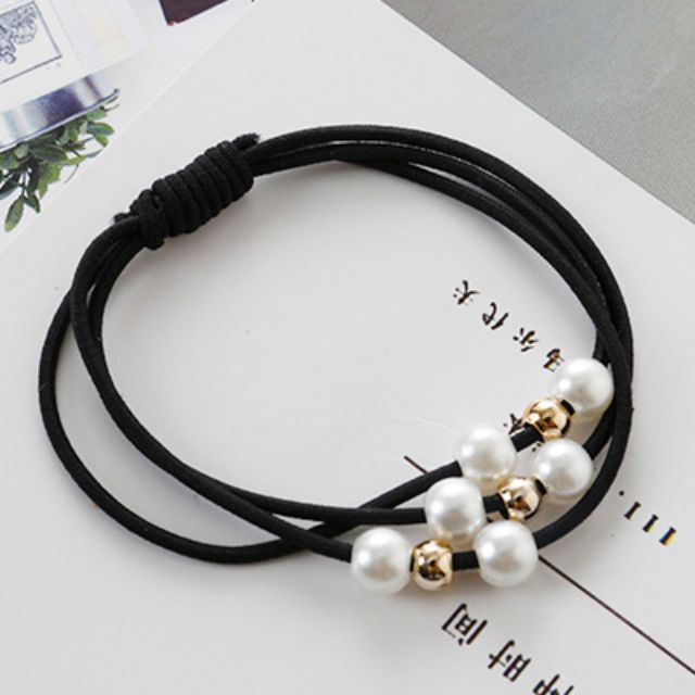 Dây chun buộc tóc gắn ngọc dễ thương
