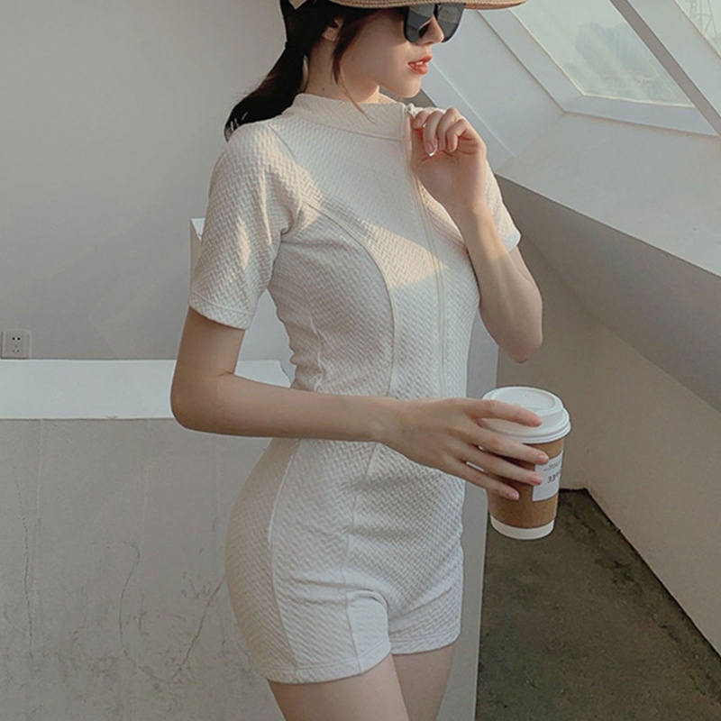 Bộ Đồ Bơi Liền Thân Tay Ngắn Phối Quần Boxer Thời Trang Quyến Rũ Cho Nữ