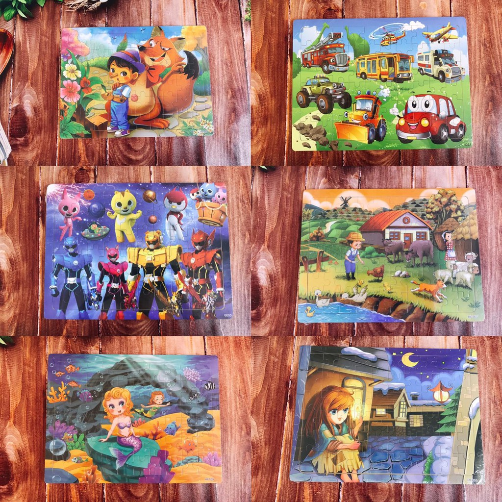 Bộ tranh ghép hình puzzle 60 miếng bằng gỗ chủ đề truyện tranh và phim hoạt hình