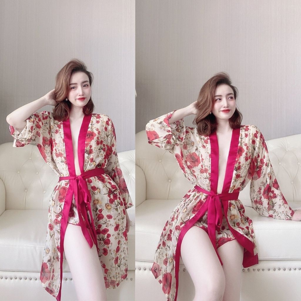 Áo choàng ngủ ❣️FREE SHIP❣️ Áo choàng tay dài tiểu thư vải lụa tơ mềm mượt