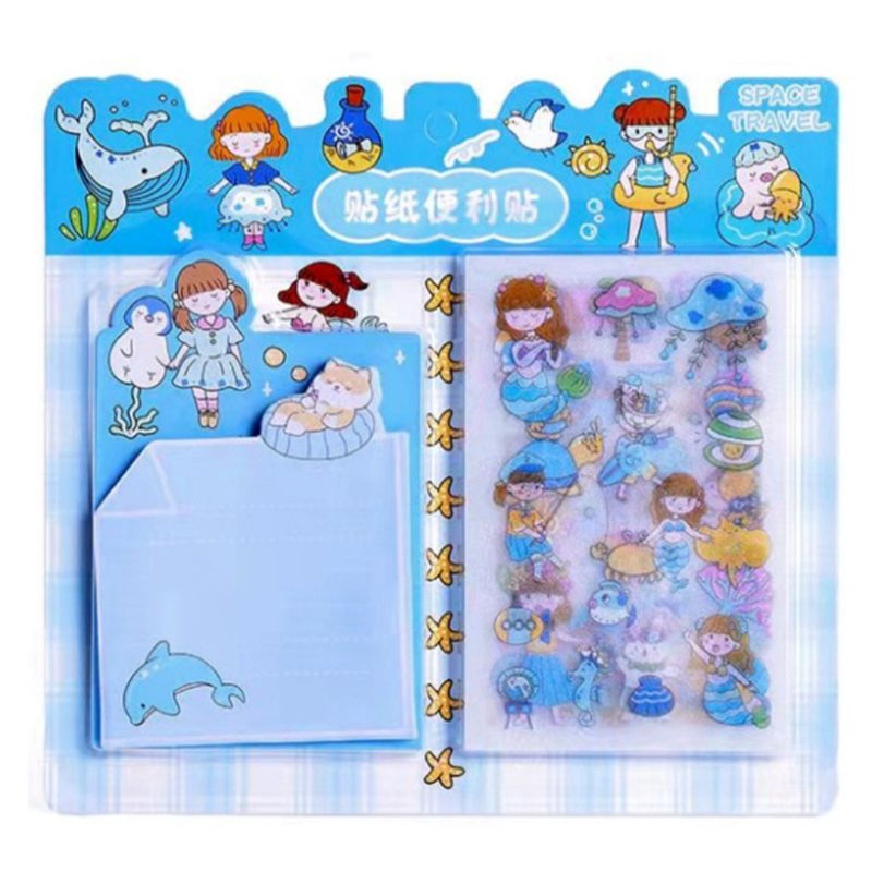 Vỉ note và sticker siêu xinh yêu, ngộ nghĩnh mã HT-SZ-1033