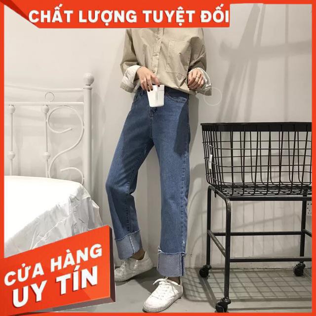 [hình thật Chính Chủ] QUẦN JEANS ỐNG RỘNG GẤP ỐNG- ảnh thật cuối cùng