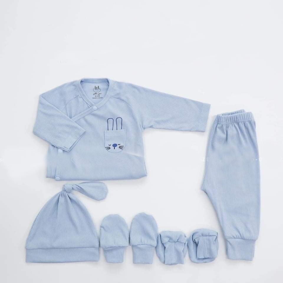 Bộ quần áo dài tay cho bé sơ sinh Little love - Lil vải tăm mềm mát cho bé trai, bé gái Kiến Baby Store