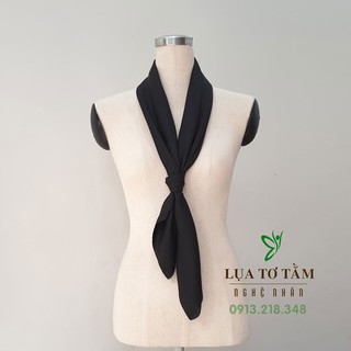 Khăn Lụa Tơ Tằm 100% Việt Nam màu đen