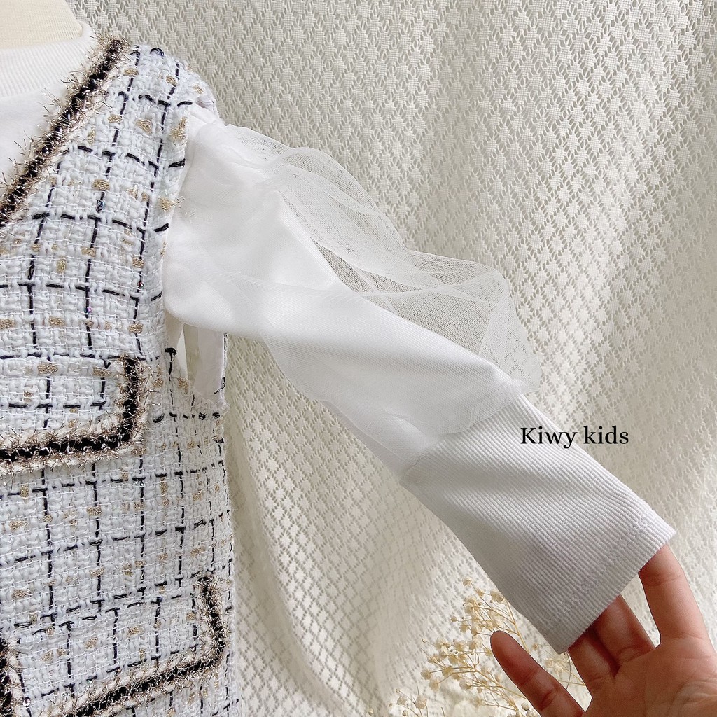 [SET VÁY GILE DẠ TWEED KÈM ÁO THUN] KIWY KIDS13 phong cách thanh lịch cho BÉ GÁI TỪ 1 ĐẾN 6 TUỔI