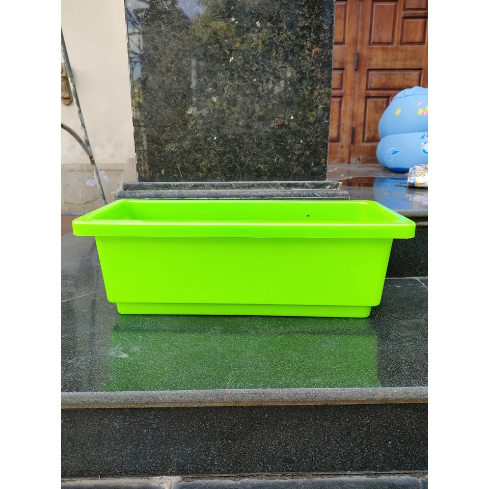 Combo 5 chậu nhựa dài thông minh size 48x20x16cm màu trắng