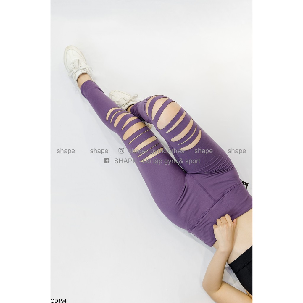 Quần legging nữ tập gym Shape cutout gối [QD194]