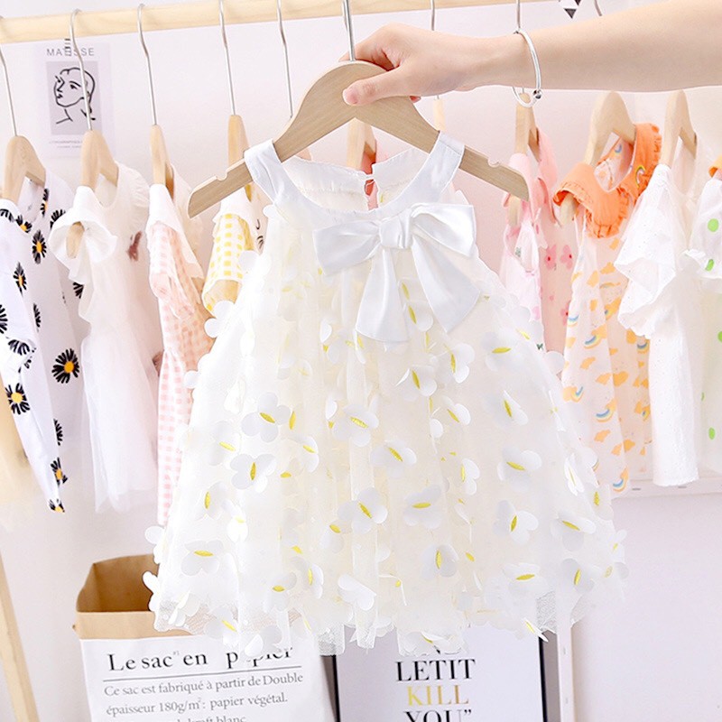 Váy 2 dây bánh bèo bé gái 6-16kg - Công chúa - Váy dạ tiệc - Thấm hút - Siêu mát - Qùa tặng - Shubishop.vn
