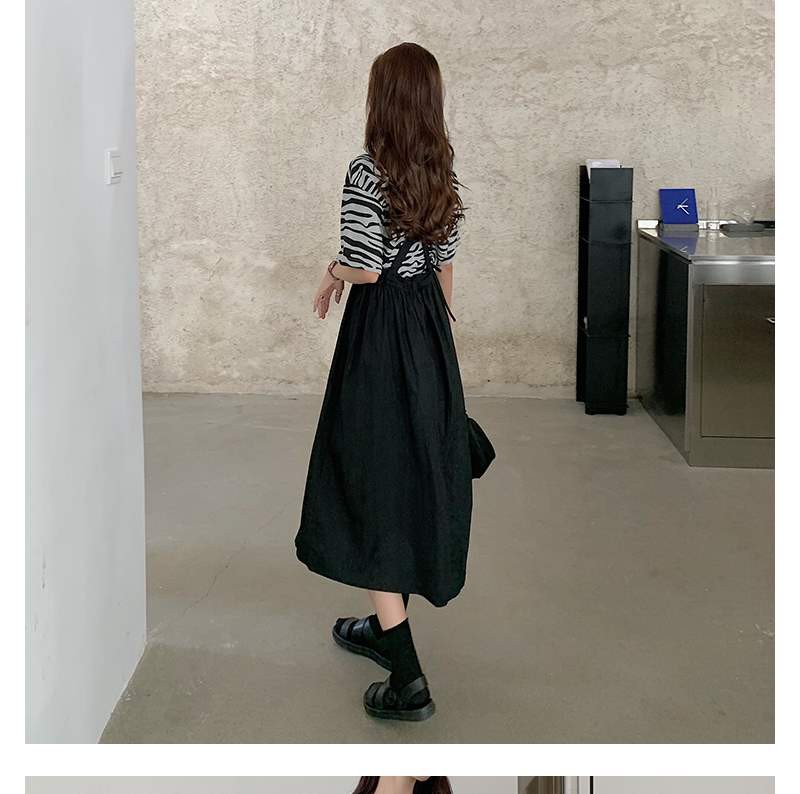 Váy Yếm Lưng Cao Màu Đen 2021 Kiểu Dáng Trẻ Trung Xinh Xắn