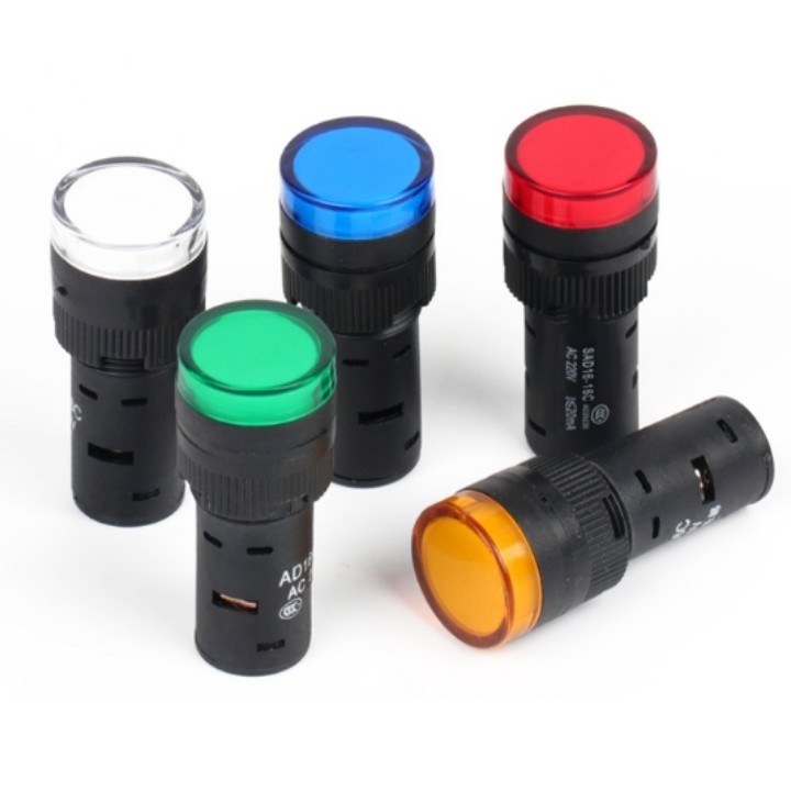 Đèn led báo pha 220vac phi 16mm AD16-16C màu đỏ, vàng, xanh lá gắn tủ điện | BigBuy360 - bigbuy360.vn