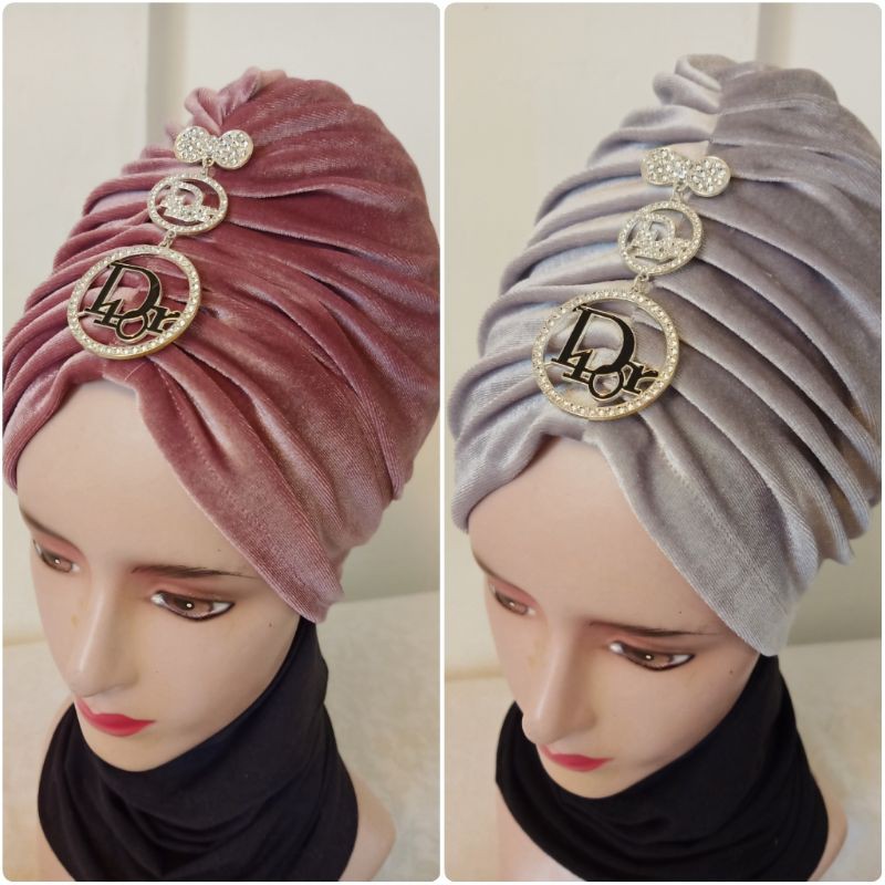 Khăn Turban Nhung In Họa Tiết Gucci Swaroski / Lv / Dior Cho Người Lớn