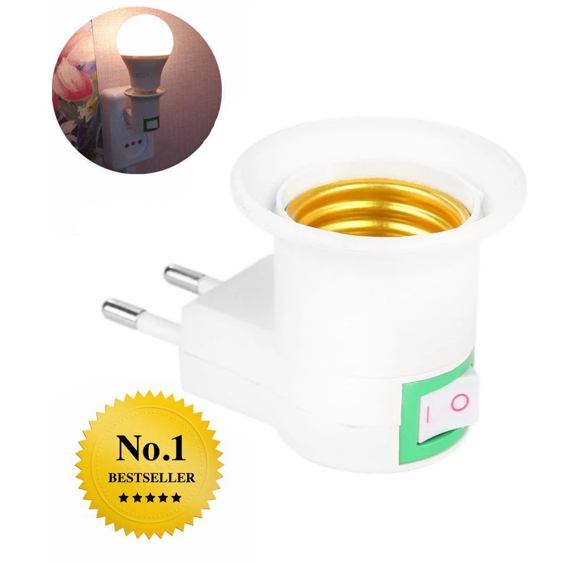 Chuôi Bóng Đèn E27 220v Gắn Tường Có Công Tắc Bật / Tắt Tiện Dụng