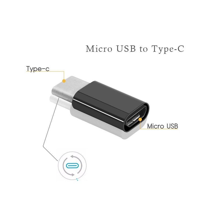 Đầu chuyển đổi cổng Micro USB sang Type-C tiện ích cho điện thoại Android Huawei Xiaomi Samsung OPPO