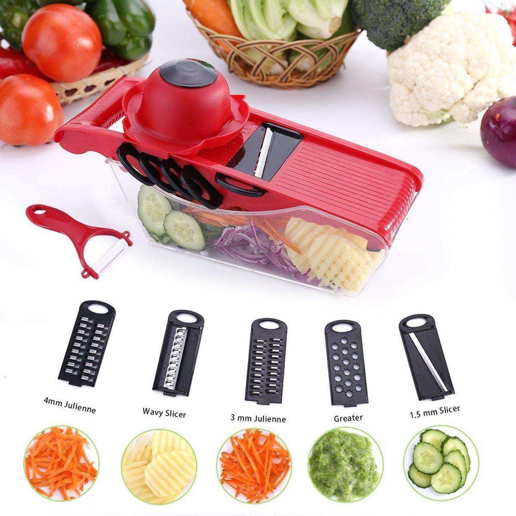 Máy cắt rau củ 10 trong 1 với lưỡi thép không gỉ