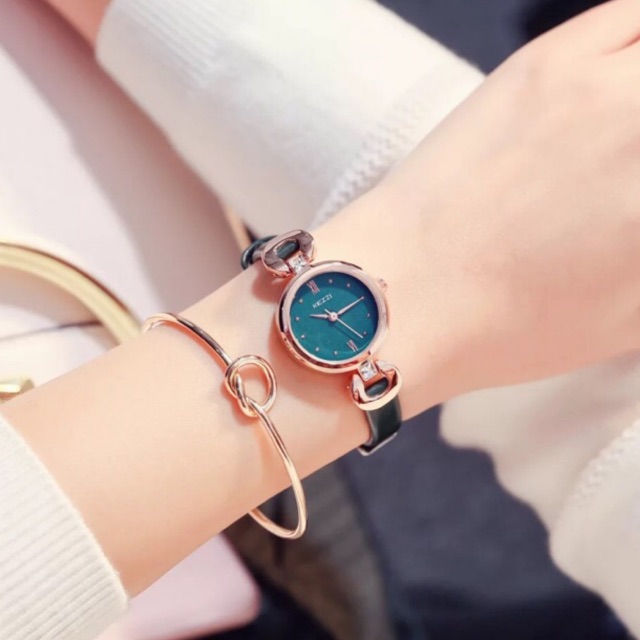 [Mã FAMAYFA2 giảm 10K đơn 50K] [CHÍNH HÃNG] Đồng hồ nữ Kezzi 1801 dây da nhỏ xinh