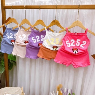 Bộ 2 dây bé gái Mickey, in hình Mickey nhiều màu