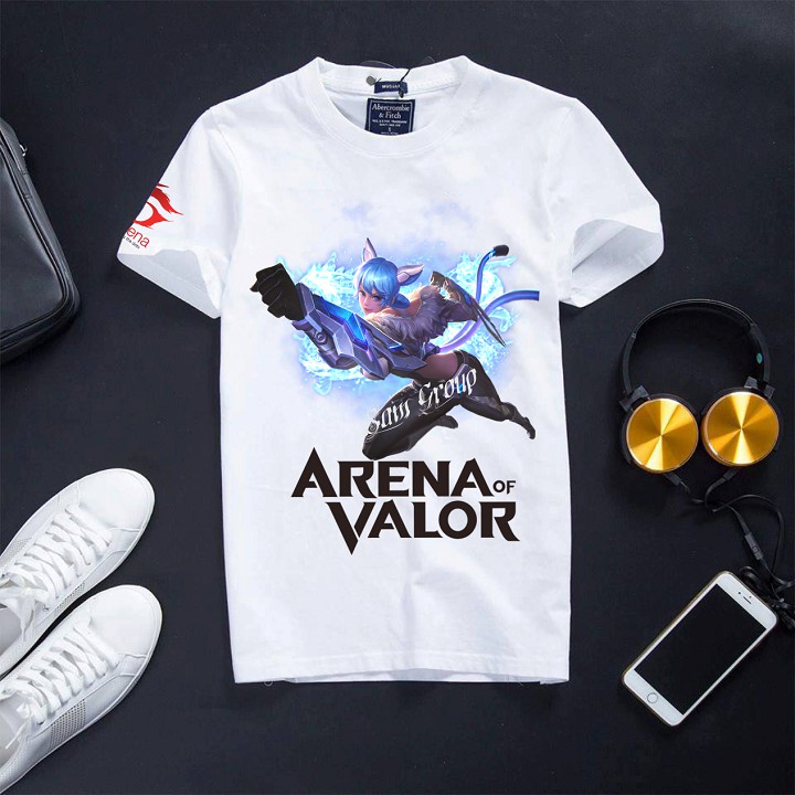 Áo Liên Quân Mobile Cotton cổ tròn Màu Trắng Qi băng hottrend 2020