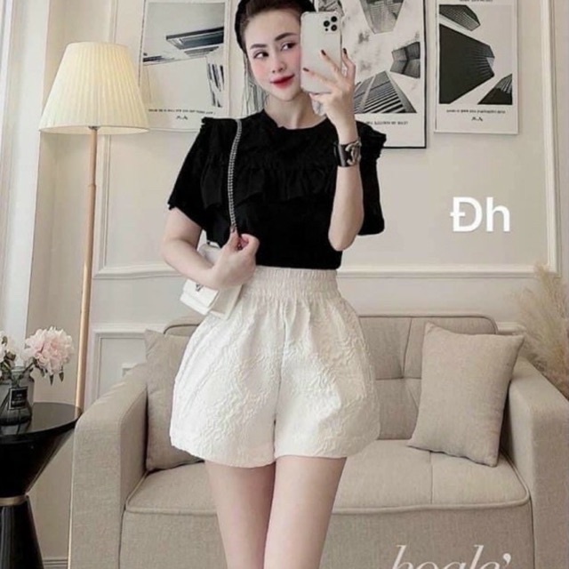 Quần đùi xốp hoa in nổi quần short hàng đẹp xinh xắn combo quà tặng kẹo