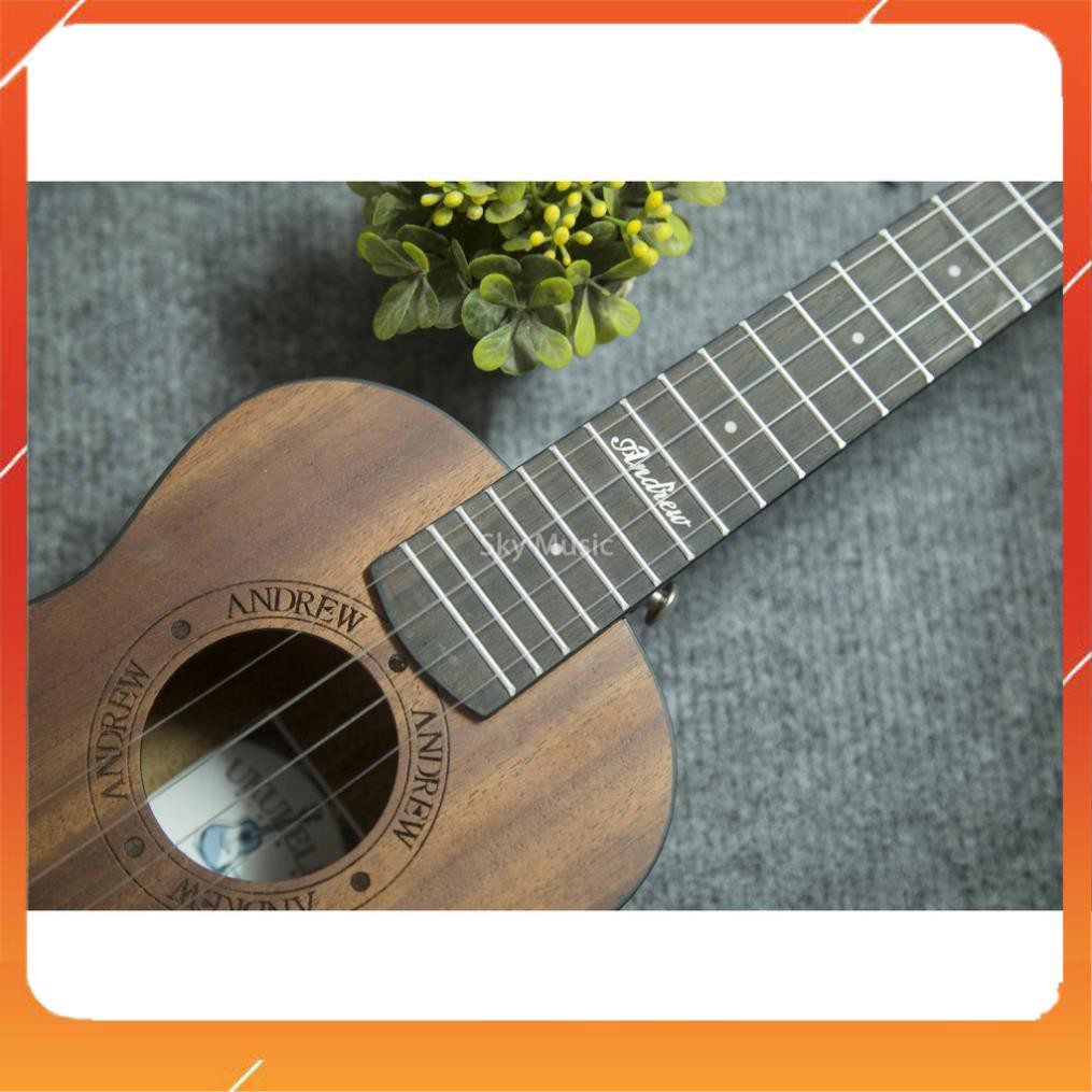 [HÀNG XỊN] Đàn Ukulele Concert 23inch Andrew Màu Gỗ Cổ Điển Siêu Xịn (Tặng Kèm Full Phụ Kiện)