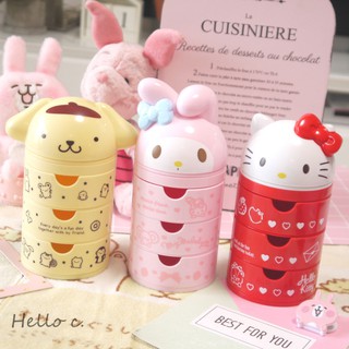 Hộp đựng đồ trang điểm để bàn kiểu Hello Kitty xinh xắn Jewelry Necklace Earrings Ring Storage