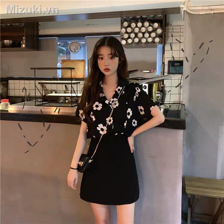 Áo Sơ Mi Nữ Tay Ngắn Cổ Chữ V Họa Tiết Hoa Vintage Thời Trang Phong Cách Hàn Quốc | BigBuy360 - bigbuy360.vn