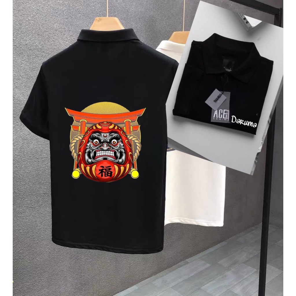 ÁO THUN POLO NAM CỔ TRỤ HOẠ TIẾT DARUMA CỰC CHẤT - HÀNG CAO CẤP