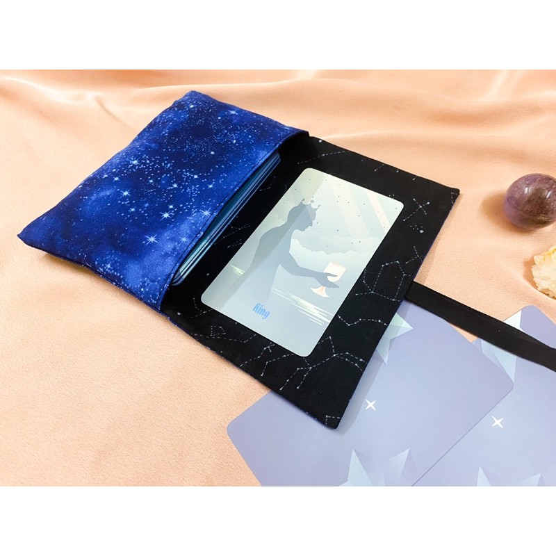 BLUE SPACE - Túi nắp ngắn đựng bài Tarot (dây ribbon đen)