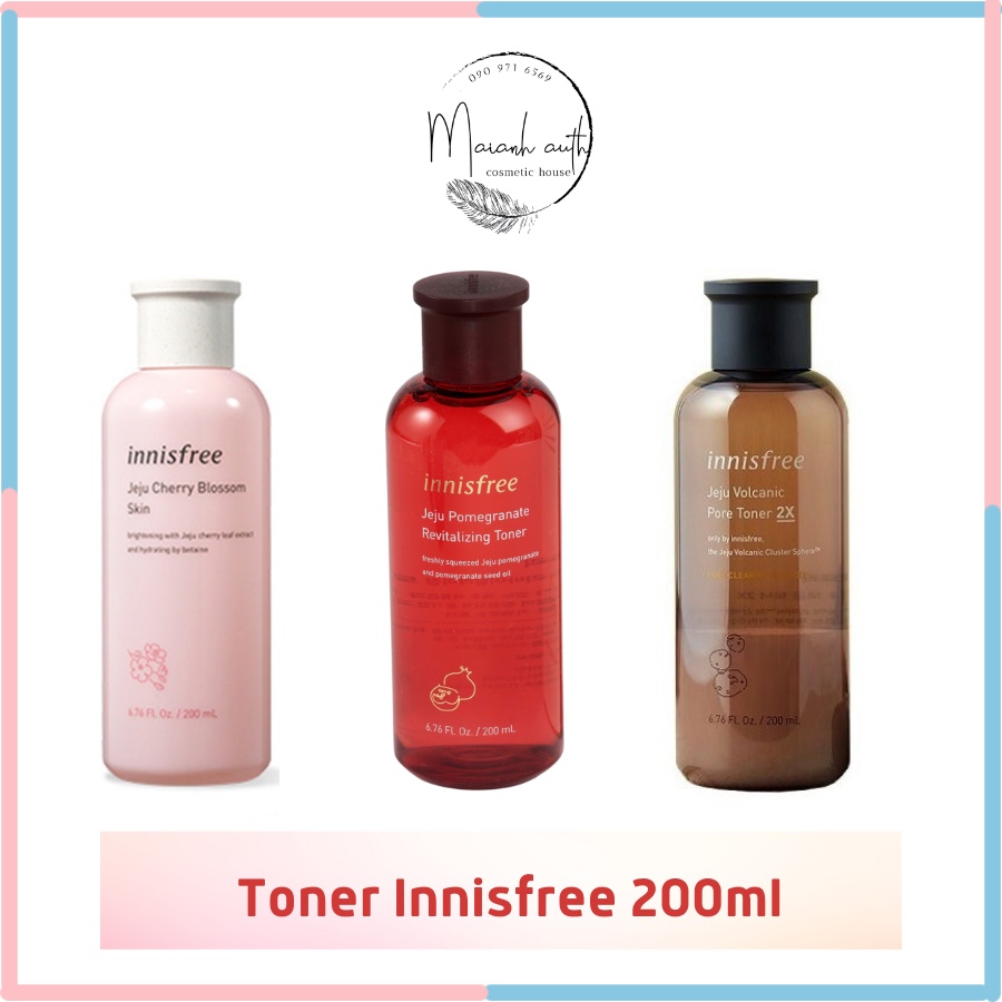 Nước hoa hồng Innisfree Toner 200ml ( lựu đỏ,hoa hồng,đất sét 2x)