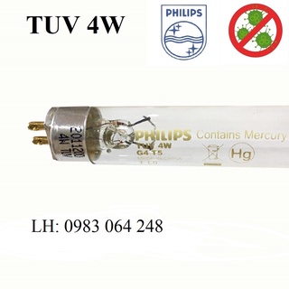Đèn khử trùng UV - Bóng Đèn diệt khuẩn Philips TUV 4W G4T5 cho máy tiệt trùng