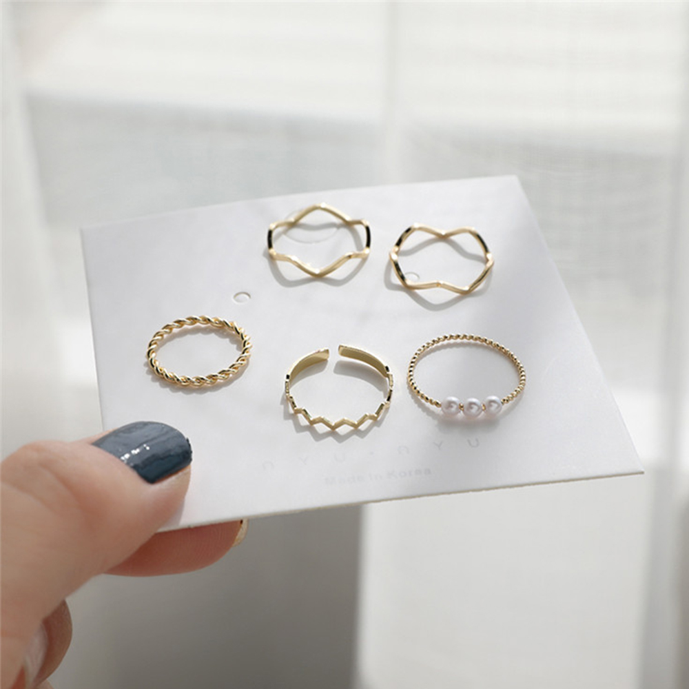 Set nhẫn ngón tay thiết kế đơn giản cá tính