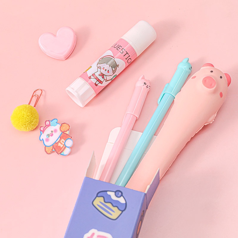 Hộp May Mắn Mù 1 Bút Giải Nén Ngẫu Nhiên + 1 ~ 2 Bút Gel + Món Quà Nhỏ Ngẫu Nhiên Cho Sinh Viên Hộp Quà Bất Ngờ Món Quà Dễ Thương Văn Phòng Phẩm Sáng Tạo