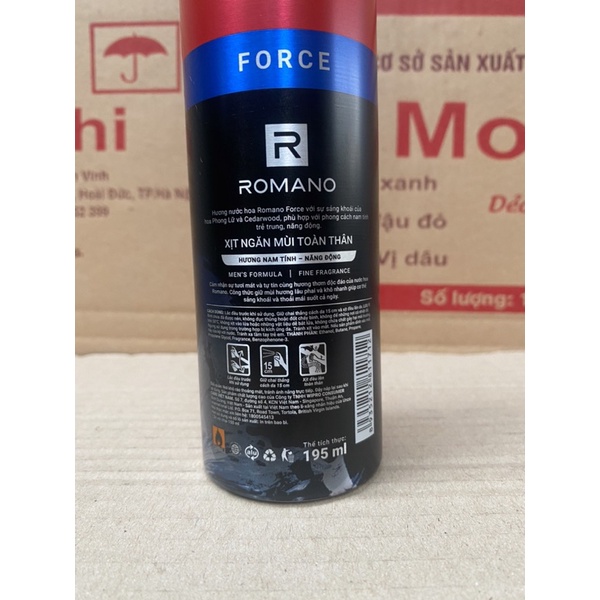 Xịt ngăn mùi toàn thân Romano 150ml