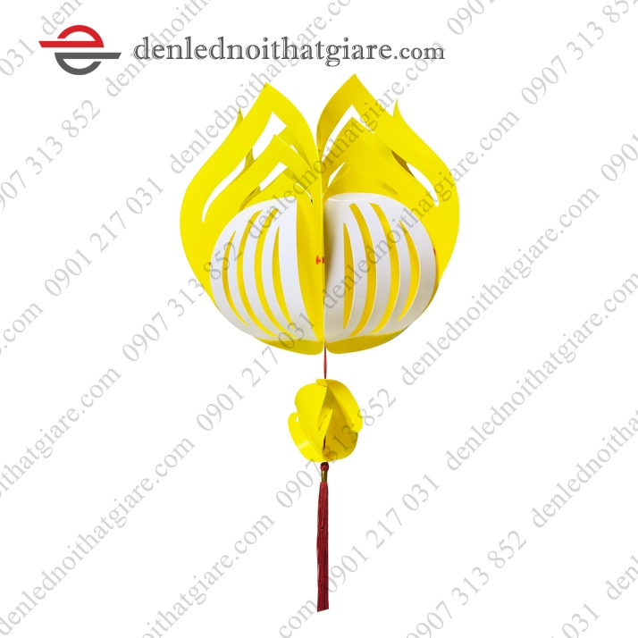 Combo 5 Đèn Lồng Nhựa Hoa Sen 20cm treo trang trí chùa, đền thờ