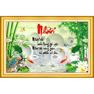 Tranh đính đá chữ nhẫn 86*55cm VS215 - tự đính